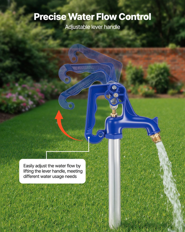 Frost Proof Yard Hydrant, 6.22FT Freeze-Proof Outdoor Faucet with 48" Bury Depth, 3/4" NPT Pipe Con E415-TYXFSLSGGDJ4STV34001V0