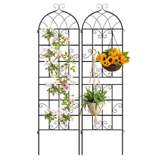 Costway 2 Pack 71" x 20" Heavy-Duty Metal Garden Trellis Metal Coating Patio for Outdoor B593-walmartGT4471