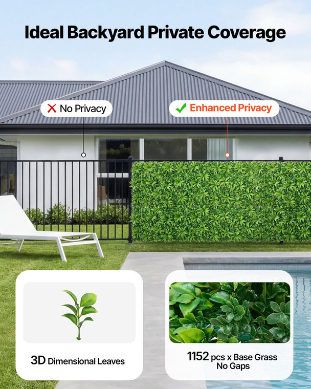Artificial Plant Wall, 40 x 120 in Artificial Boxwood Panels, Sun Protection Greenery Backdrop Priv E415-RZZWQPJSPJS3THL8D001V0