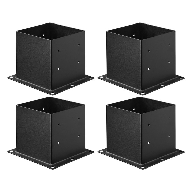 4x4 Post Base 4 Pcs, Inner Size 3.6x3.6 inch / 92x92 mm Post Brackets, Heavy Duty Carbon Steel Deck E415-QBLZDZTG4J20Y2BH6001V0