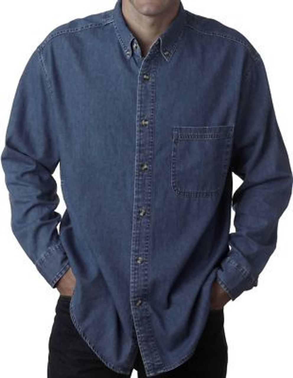 big and tall blue jean shirt