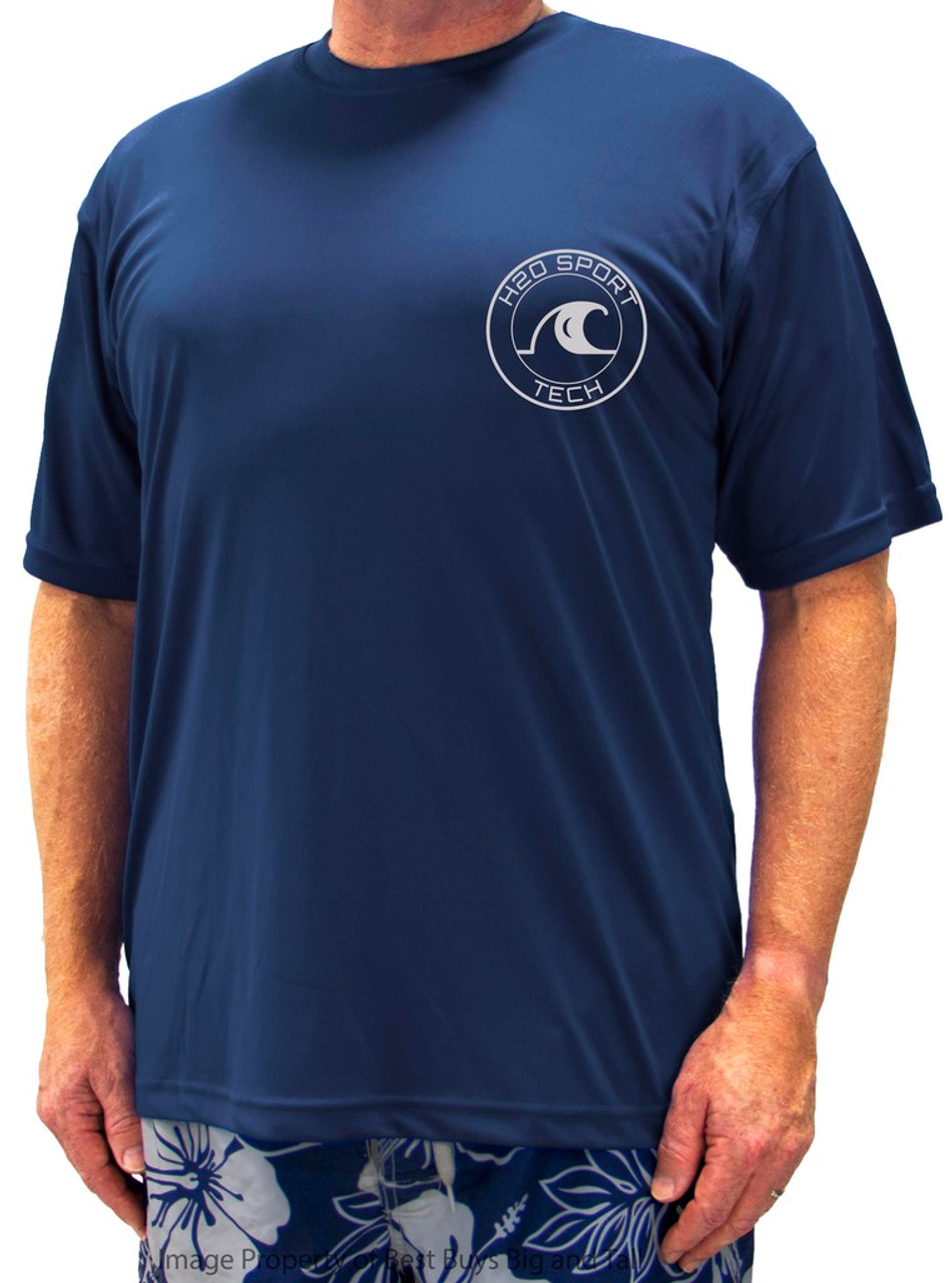 H2O Sport Tech Short Sleeve Swim Shirt - Loose Fit UPF 50+ NAVY #753B