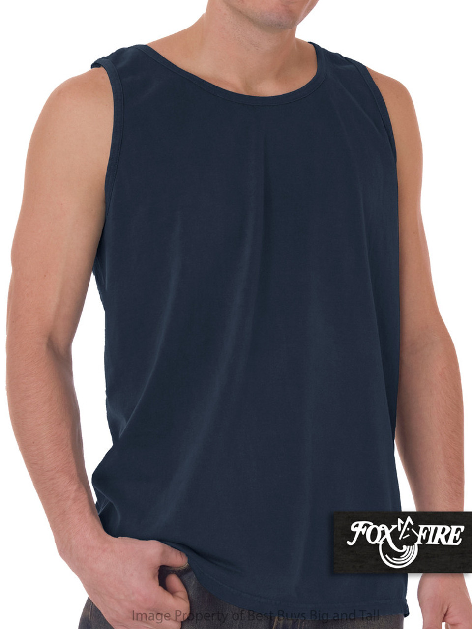 informeel stoeprand Prik NAVY sleeveless Tank Top for Big and Tall Men by Foxfire