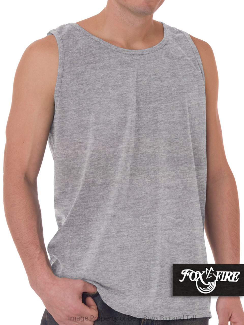 Schande Kaal Sinds HEATHER GRAY sleeveless Tank Top for Big and Tall Men by Foxfire