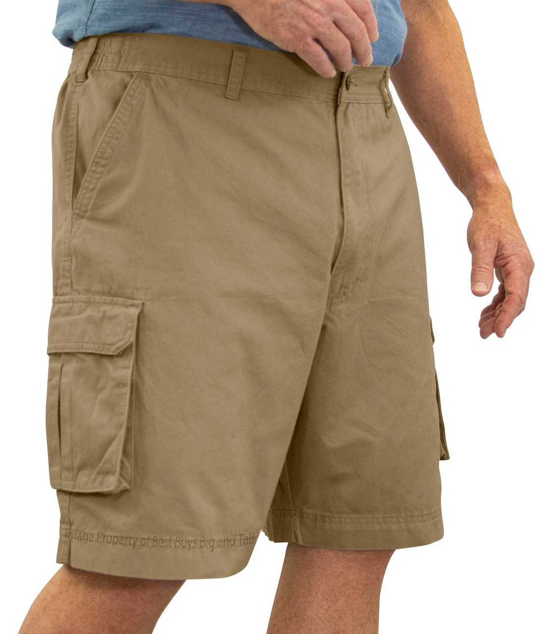 Chisel Elastic Waist Cargo Short, Khaki - Shorts