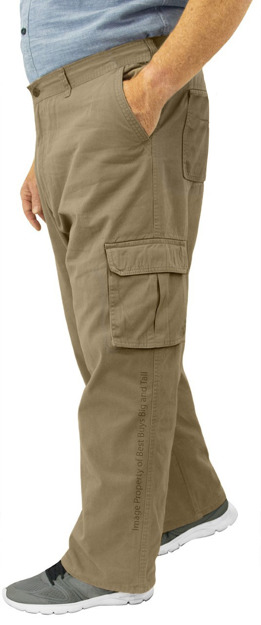 STRETCH Fabric Cargo Pants by ROCXL - Khaki Brown #320C