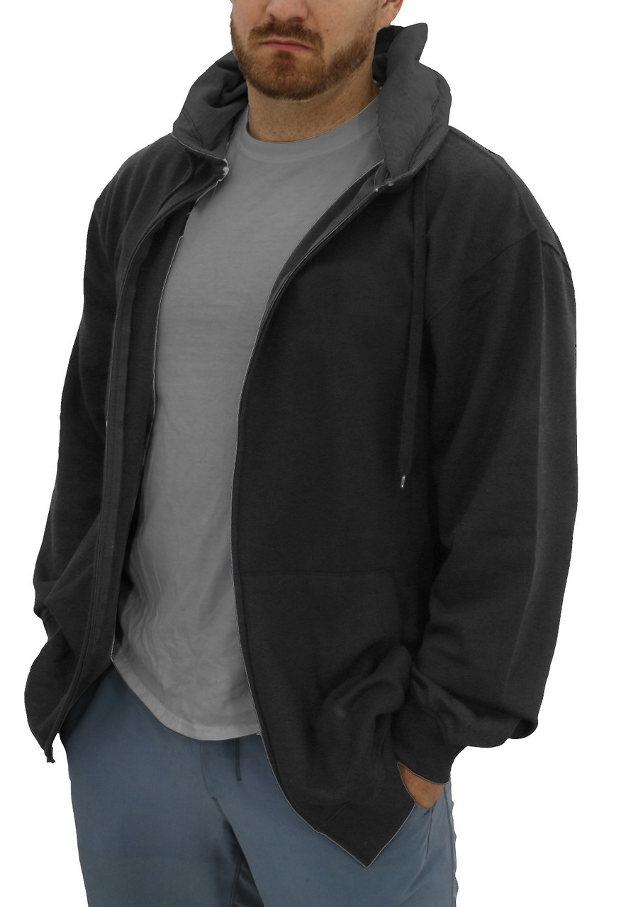 ROCXL Big & Tall Men's Fleece Hooded Jacket in Dark Gray