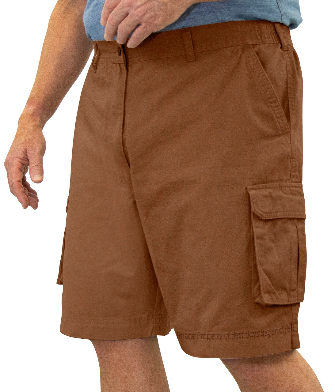 Rust Color Stretch Cargo Shorts for Big & Tall Men by ROCXL