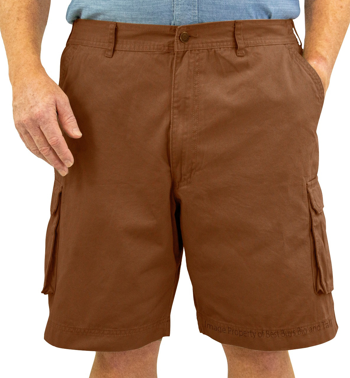Rust Color Stretch Cargo Shorts for Big & Tall Men by ROCXL