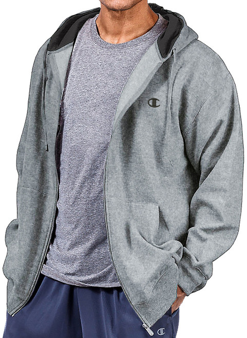 Gray Zip Hoodie by Champion Big & Tall