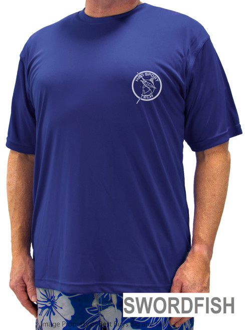 royal blue athletic shirt