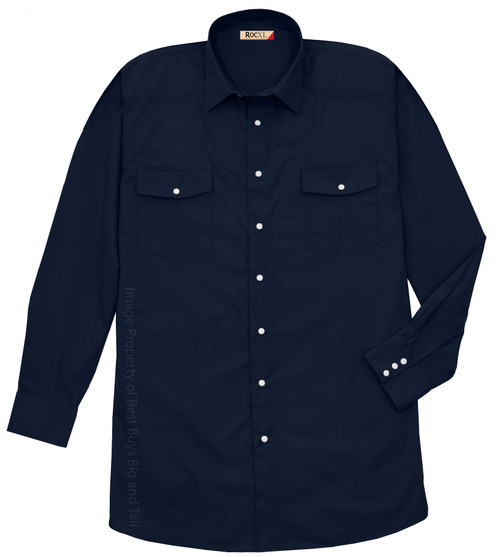 Navy ROCXL Long Sleeve WESTERN SHIRT Lightweight