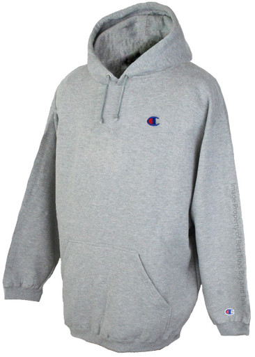Big & Tall Men's Champion Fleece Pullover with C Logo in gray