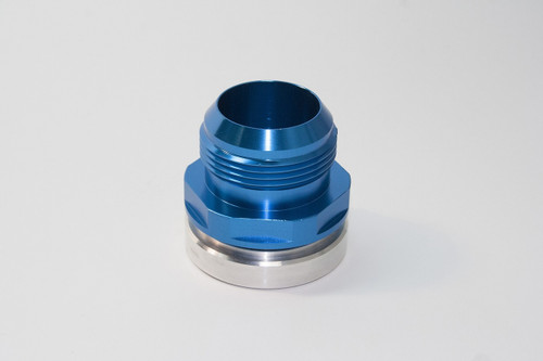 RADIATOR FITTING, ADAPTER,  Union, Straight, -20AN O-Ring Male to -20AN Male, Aluminum, incl raw bung,  Blue Anodized, Each