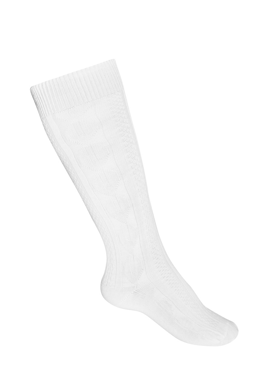 3Pk- Knee Hi Cable - White - Academic Outfitters of Houston