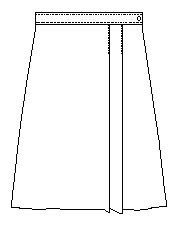Skort Dbl Pleat front - Navy - Regular