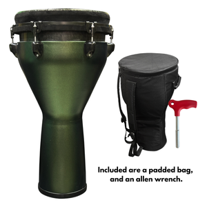 Pluto Green Djembe Drum 12 Inch Head with Complimentary Djembe Bag and Allen Wrench (PLUDG)