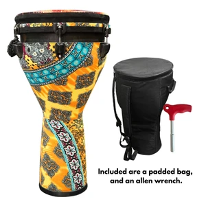 Pluto Yellow Djembe Drum 12 Inch Head with Complimentary Djembe Bag and Allen Wrench (PLUDY)