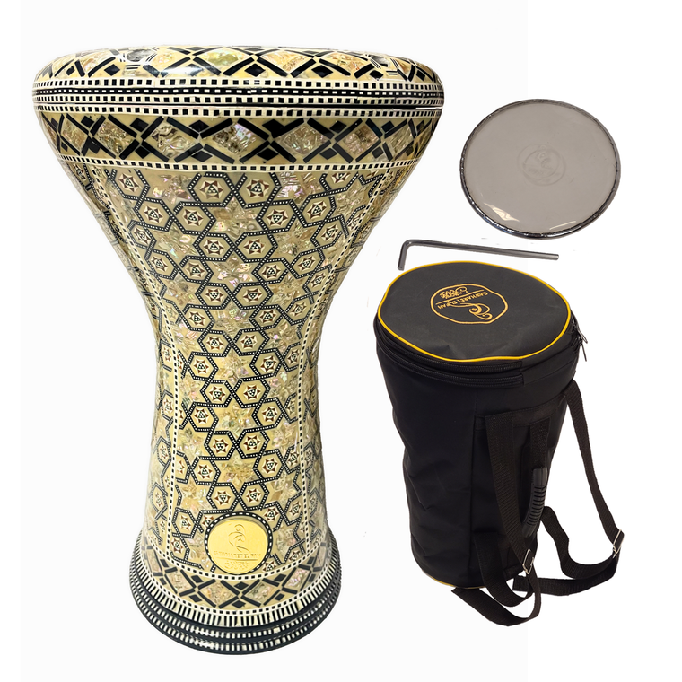 Gawharet El Fan White Pearl Constellations 17" Darbuka Doumbek (DAR034)
