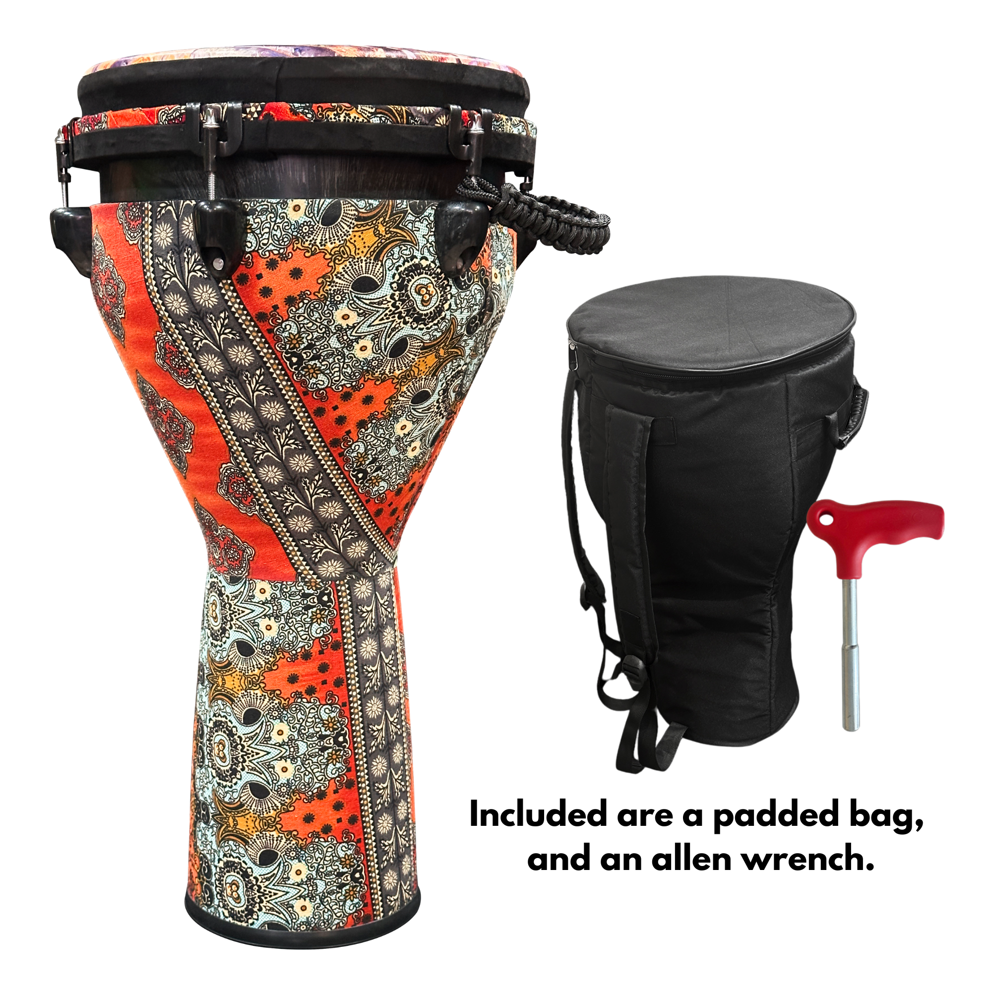 Pluto Orange Djembe Drum 12