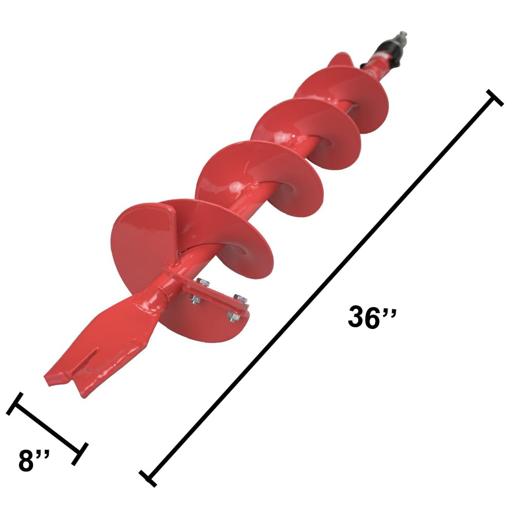 THUNDERBAY 8 Inch Diameter 36 Inch Long Earth Auger Bit with Fishtail ...