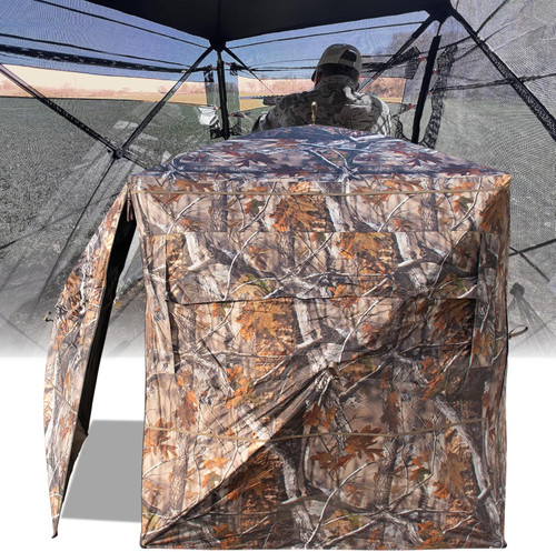 THUNDERBAY 3 Person 360 Degree See Through Hunting Blind, Portable Ground Blind with Silent Sliding Window, Portable Durable Hunting Tent for Deer & Turkey Hunting THUNDERBAY 3 Person 360 Degree See Through Hunting Blind, Portable Ground Blind with Silent Sliding Window, Portable Durable Hunting Tent for Deer & Turkey Hunting