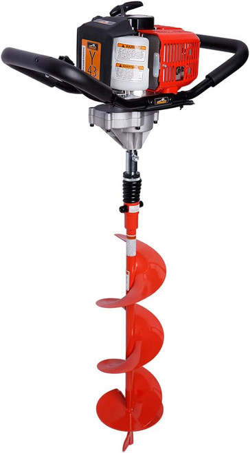 THUNDERBAY Partner Up 1 Man Earth Auger with 43cc, 2 Cycle Engine, with 8 Inch Diameter 36 Inch Long Earth Auger Bit