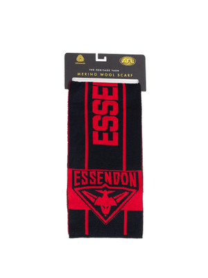 ESSENDON BOMBERS MERINO WOOL TEAM SCARF