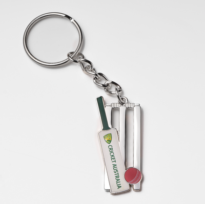 Cricket Australia Bat, Ball & Stumps Keyring