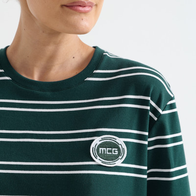 MCG Logo Stripe Tee Green