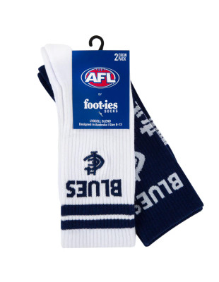 Carlton Mascot Sneaker 2 Pack Socks Size 8-13