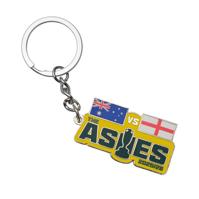 Cricket Australia 25/26 Dual Flags Logo Keyring