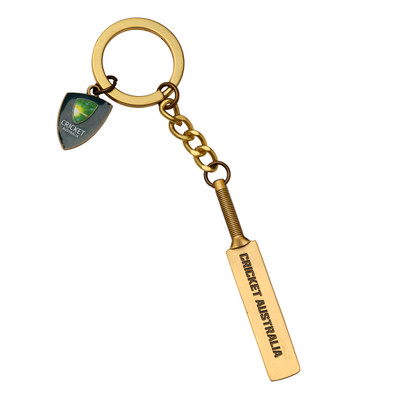Cricket Australia 3D Cricket Bat Keyring Antique Gold Cricket Australia 3D Cricket Bat Keyring Antique Gold