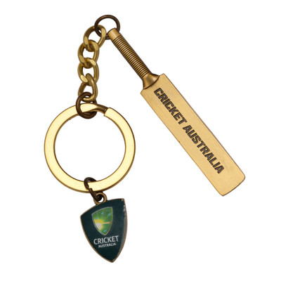 Cricket Australia 3D Cricket Bat Keyring Antique Gold Cricket Australia 3D Cricket Bat Keyring Antique Gold
