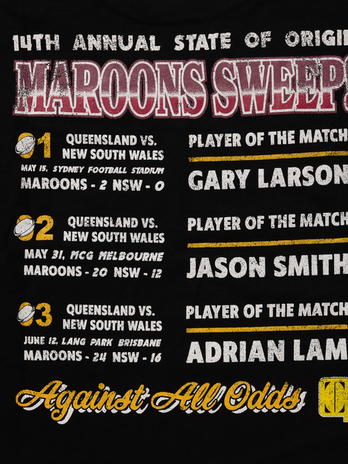 Queensland Maroons Vintage 10X Winners Tee