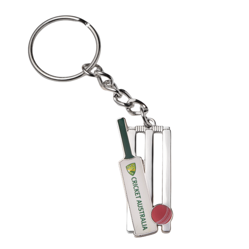 Cricket Australia Bat, Ball & Stumps Keyring