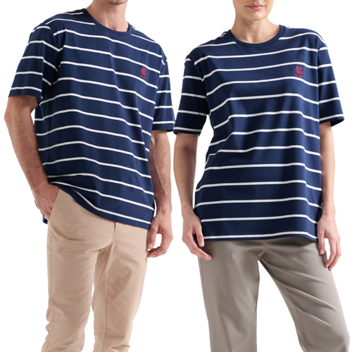 MCC Logo Tee Navy Stripe