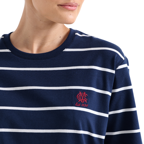 MCC Logo Tee Navy Stripe