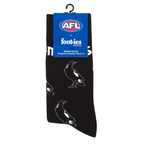 Collingwood Mascot Organic Cotton Socks Size 8-13