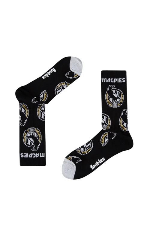 Collingwood Mascot Sneaker 2 Pack Socks Size 8-13