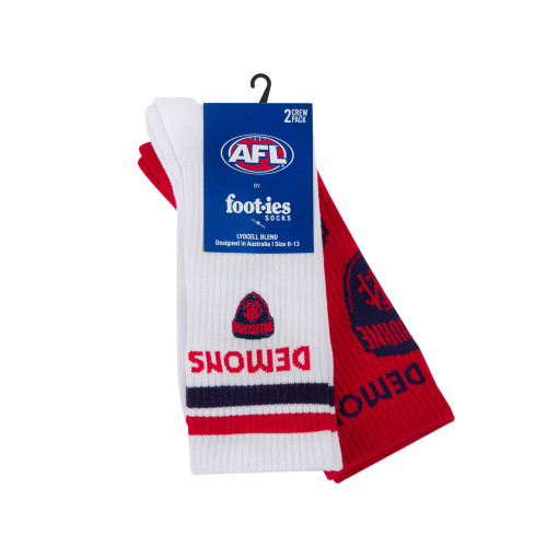 Melbourne Demons Mascot Sneaker 2 Pack Socks Size 8-13