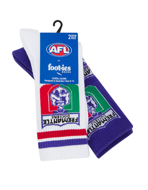 Fremantle Dockers Foot-ies Retro Sneaker 2 Pack Socks