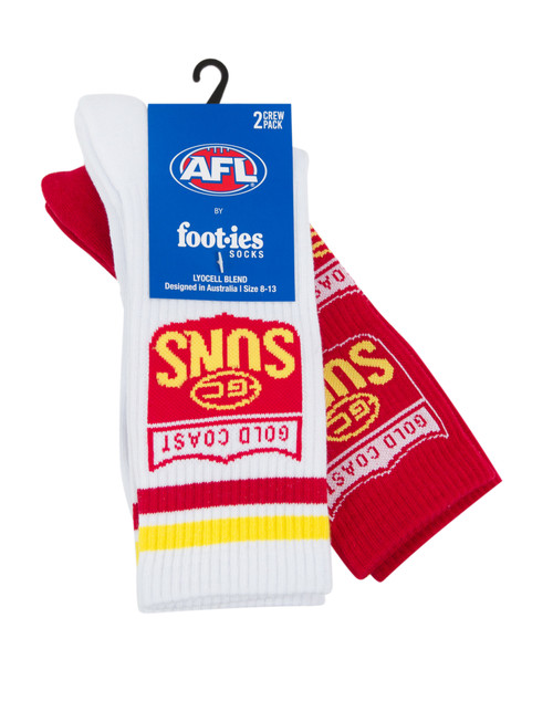 Gold Coast Suns Foot-ies Retro Sneaker 2 Pack Socks