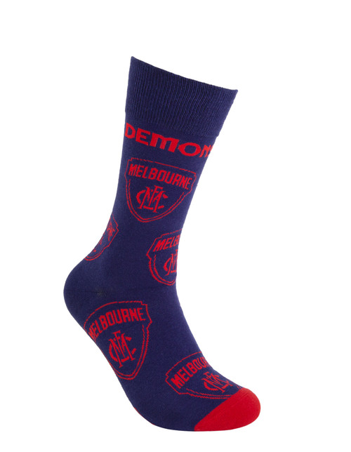 Melbourne Demons Foot-ies Mascot Cotton Socks Size 8-13