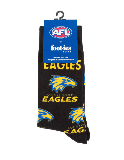 West Coast Eagles Foot-ies Mascot Cotton Socks Size 8-13
