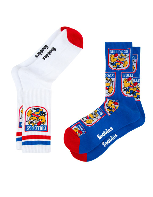 Western Bulldogs Foot-ies Retro Sneaker 2 Pack Socks