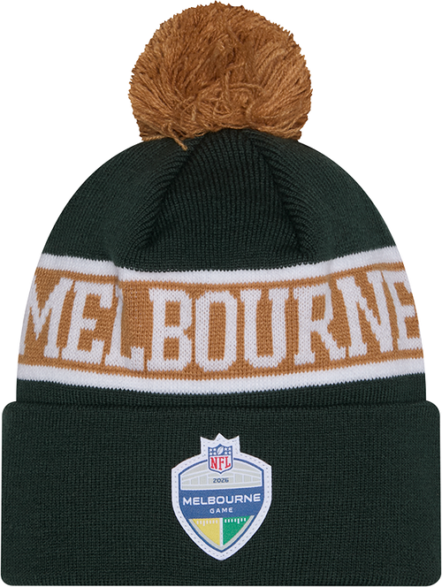 NFL Melbourne Game 2026 New Era Green Beanie
