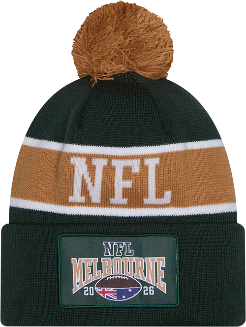 NFL Melbourne Game 2026 New Era Green Beanie
