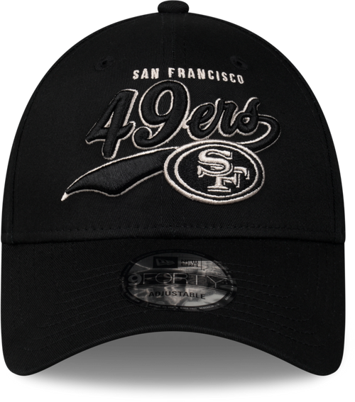 San Francisco 49ers New Era Melbourne Game 2026 9FORTY Black Script Cap