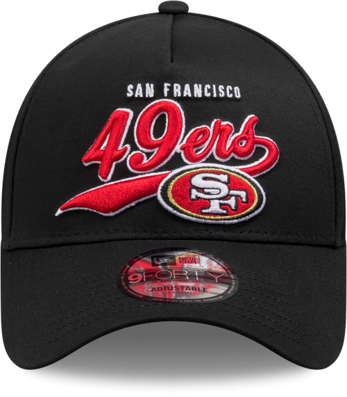 San Francisco 49ers New Era Melbourne Game 2026 9FORTY A-Frame Script Cap